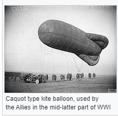 078 WW1 Caquot style Observation balloon & baskets